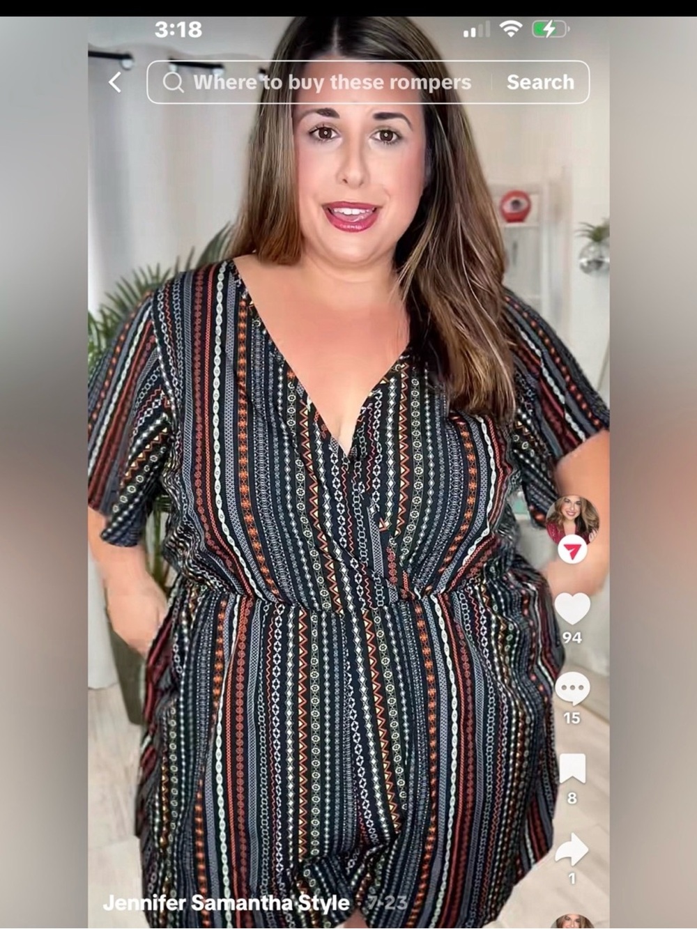 Plus Size Boho Print Romper